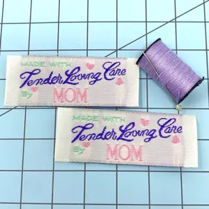 Tender Loving Care by Mom Woven Labels for Sewing, Knitting, Quilting, and Crocheting
