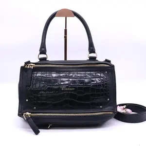 Pre-owned GIVENCHY  Crocodile Embossed Shoulder Bags Pandora Bag Leather with Detail Medium twins LDJ3586
