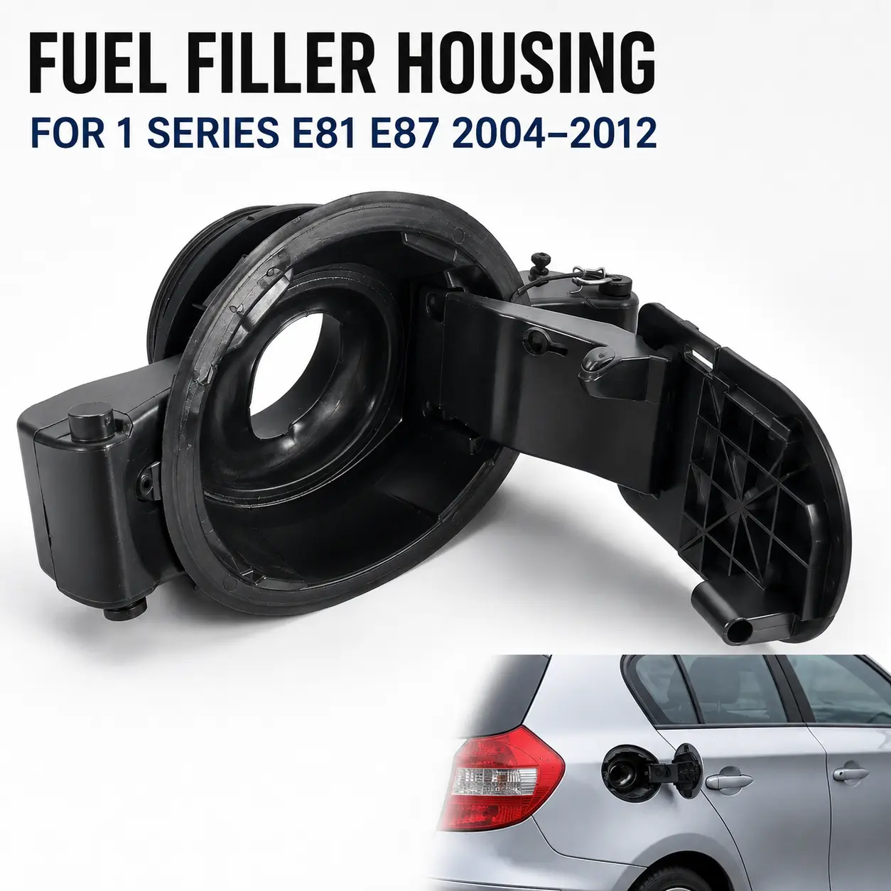 Fuel Filler Flap Hinge Housing for BMW 1 Series E81 E87 116i 116d 118i 118d 120i 120d 123d 130i 2005-2012, ABS Fuel Door Hinge Base Replacement, Replace for 51177069449