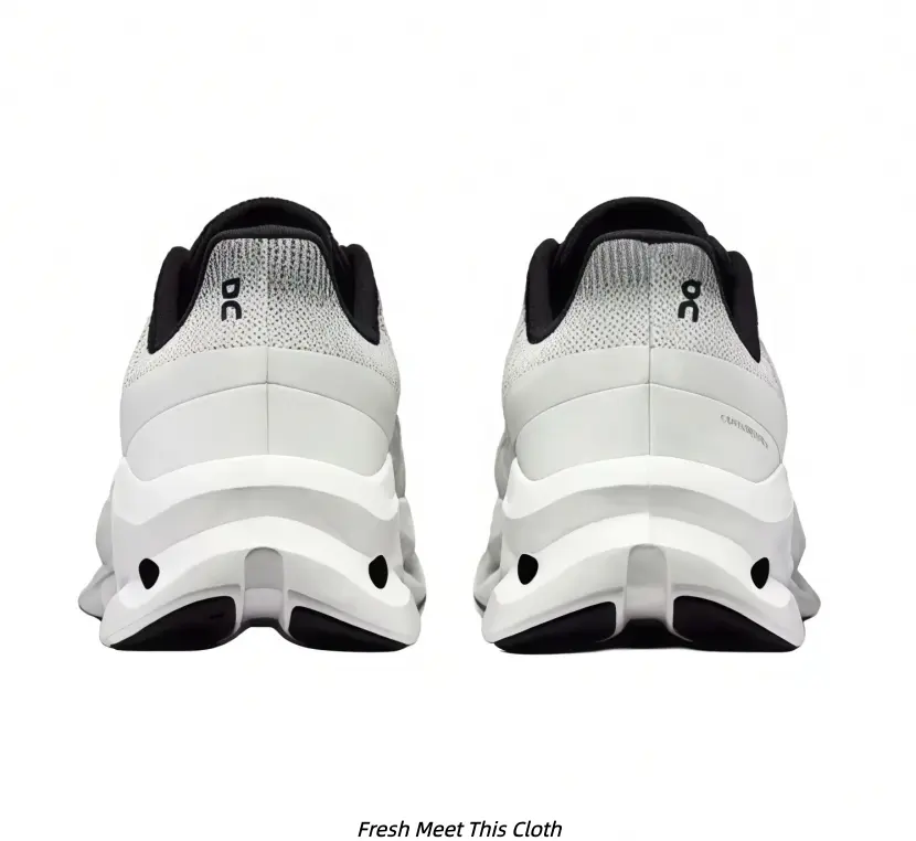 White Grey Gradient Mesh Hollow Thick Sole Running Shoes Unisex Cushioned Daily Walking Non Slip Minimal Casual Jogging Sneakers