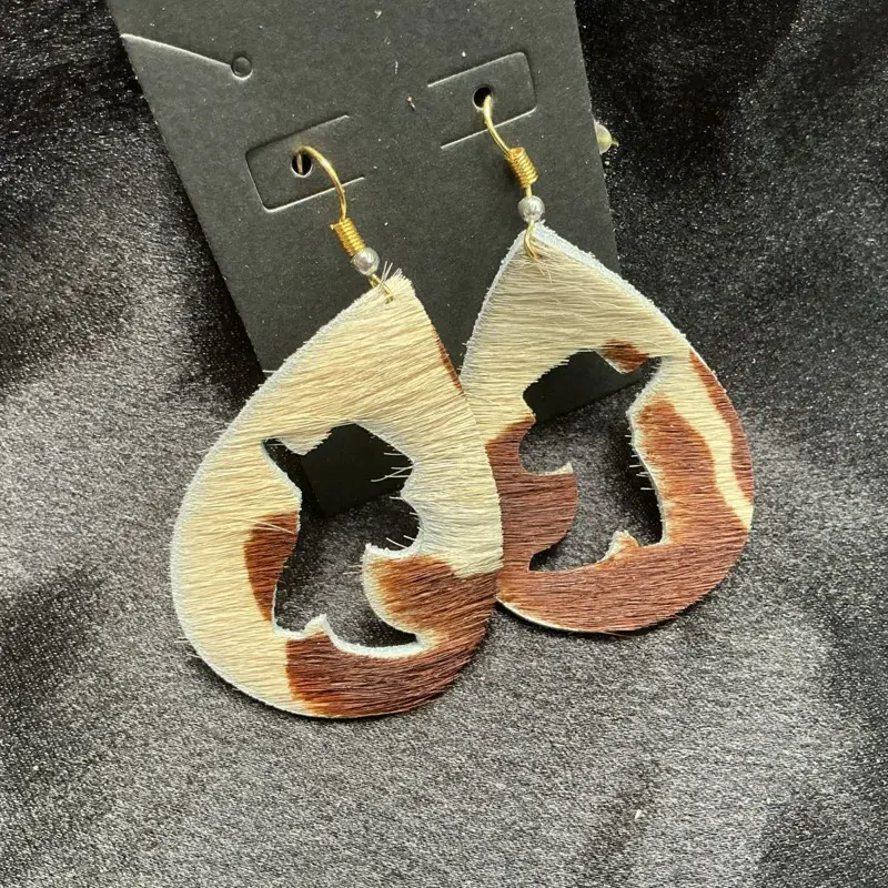 Female Fashion Earrings - Hand Cut Full Grain or Top Grain Leather Earrings with Hypoallergenic, Nickel-Free Findings, Minimalist Design, Classic Style