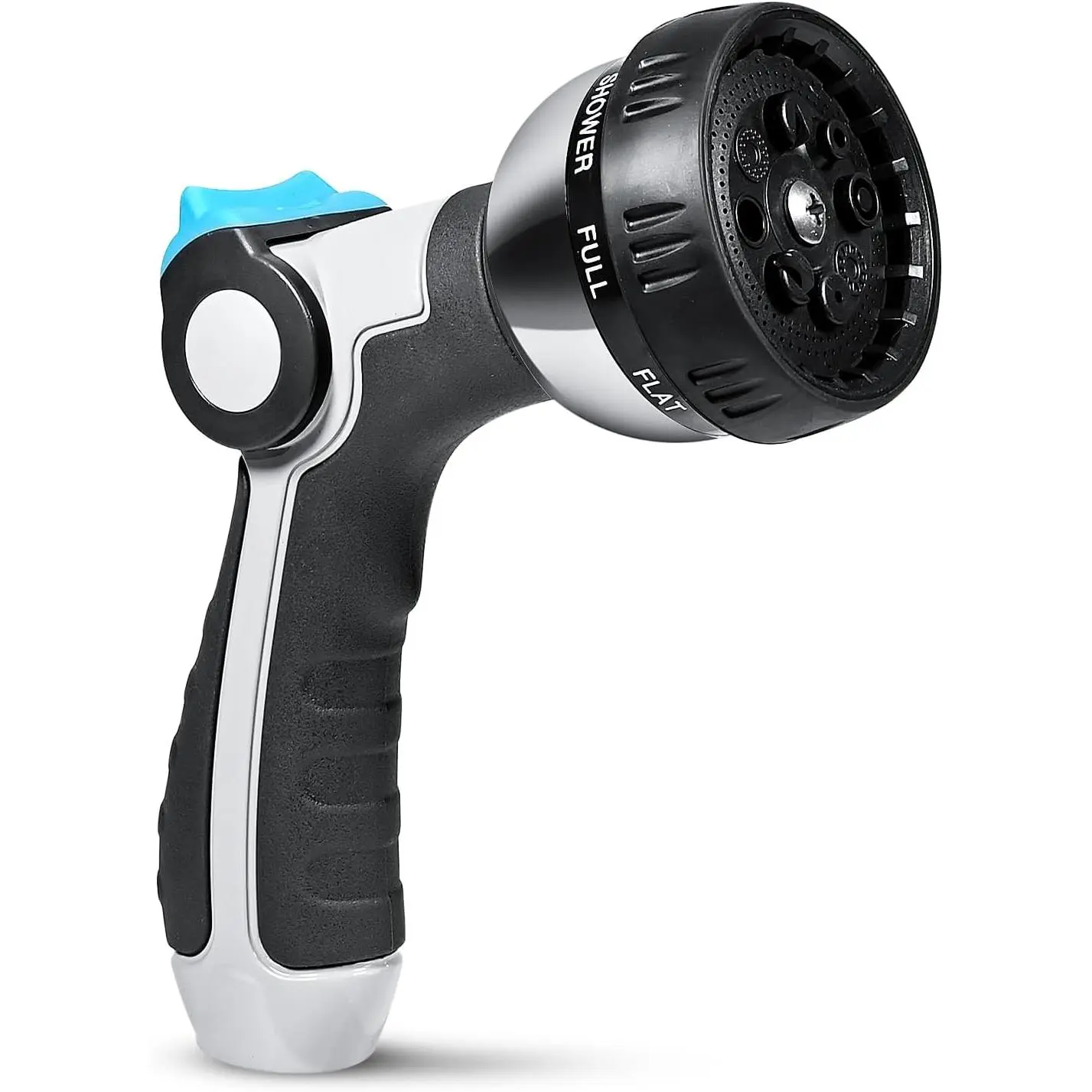 Garden Hose Nozzle, 8 Adjustable  Patterns,Heavy Duty Water Hose Nozzle with Thumb Control  OFF VALVE, Grip for Watering  Lawn Washing  Cleaning Showering Pets,1 PCS