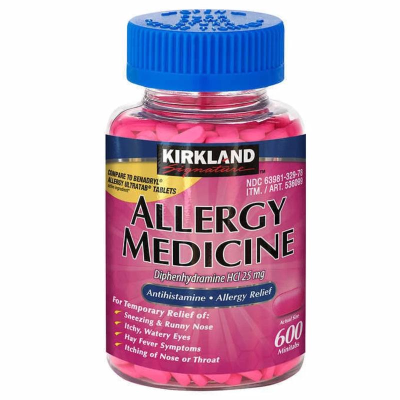 Kirkland Signature Allergy Relief Med's 600 ct 25mg Compare 2 Benadryl Exp-06/27