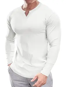 MUSCLE CMDR OFFICIALMen's Plain Casual Muscle Shirtsfor Men Slim Fitted T Shirt V-Neck LonglineRibbed Tees Shirts Long Sleeve Gym WorkoutAthletic Menswear Tops,Men's clothing for DailyWear,Fashion Outfits 2026