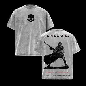 Helldivers 2 Oversized Washed Hoodie & Tee Set – Double Sided Print Streetwear – Unisex Gaming Apparel – Gift for Helldivers Fans