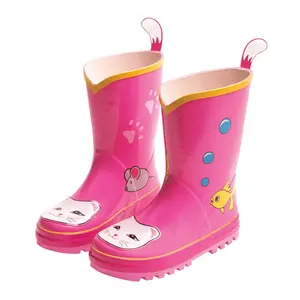 212 MAIN Kidorable 13 Lucky Cat Rain Boots, Cute, Waterproof, Natural Rubber, Playful Look, Size-Options Sports & Outdoor Footwear Accessory