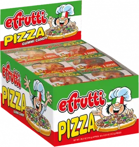 Efrutti Gummy Pizza 48 ct. - Sweet and Soft Gummy Candy in Pizza Shape with Fruit Flavors - 48 Count Pack Snack