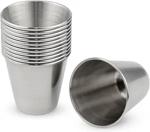 12 Pack Stainless Steel Shot Drinking Cups 1 Ounce Metal Shot Glasses Espresso Shot Cup Whiskey Shot Glass Drinking Tumbler for Wine Drinking Vessel for Home Bar Restaurant Travel Camping Party (30ml)
