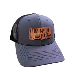 I Like My Girl A Little Bit Older Trucker Hat, Leather Patch Adjustable Cap, Outdoor Casual Cap, Gift for Him or Friends