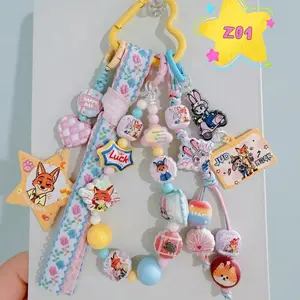 Character-Inspired Bag Charms Keychains with Adorable Animal Designs and Colorful Beads
