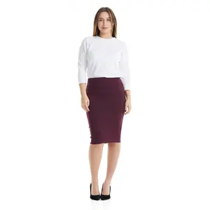 Burgundy Office Pencil Skirt for Women 'Houston'