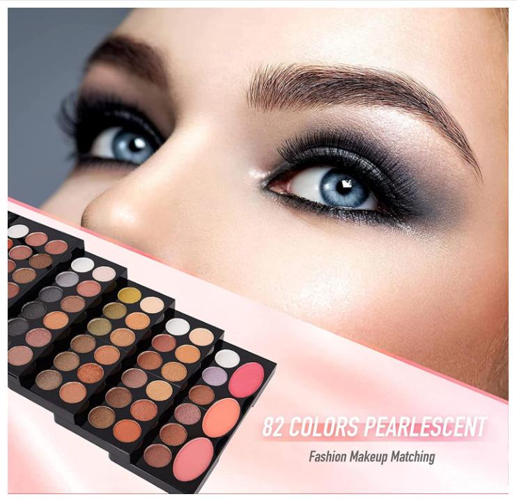 MISS ROSE M 148 Colors Makeup Pallet,Professional Makeup Kit for Women Full Kit,All in One Makeup Sets for Women&Beginner,include Eyeshadow,Lipstick,Eyeliner,Concealer,makeup brush(045 Set-Black)