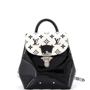 Pre-owned Louis Vuitton Canvas Coated, Patent Leather Backpacks Hot Springs Backpack Vernis with Monogram Canvas by Rebag