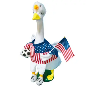 2026 World Soccer Event Porch Goose Outfits Jersey, USA Football Theme Lawn Geese Statue Costume For Garden Yard Decor, 4th of July Independence Day Outdoor Decorations