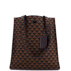 Pre-owned PRADA Canvas Plain, Jacquard Tote Bags REBAG Symbole Shopper Tote Jacquard by Rebag