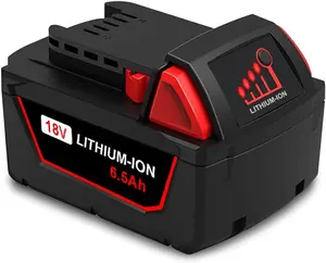 18V 6.5Ah Extended Capacity Battery for Milwaukee 18V M18 Battery XC 6.0Ah XC 5.0Ah XC 4.0Ah 48-11-1852 48-11-1850 48-11-1840 18V Volts Lithium Ion Battery