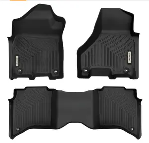 YITAMOTOR Floor Mats Fit 2019-2024 Ram 2500 Big Horn Crew Cab with 1st Row Bucket or Bench Seats, Custom Fit TPE All Weather Car Mats Includes 1st and 2nd Row