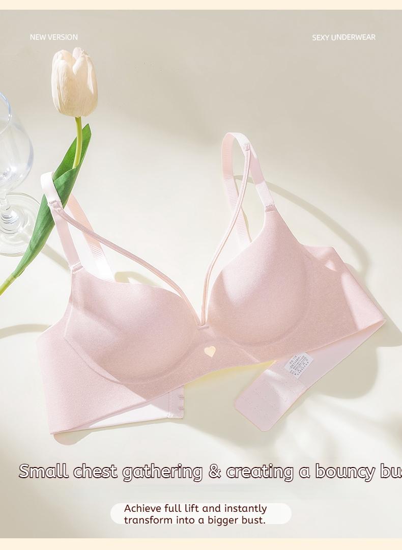 Pinstall Push Up Wireless Bra for Work & Lounge Women Full Coverage Smooth Back Add Two Cup Effect