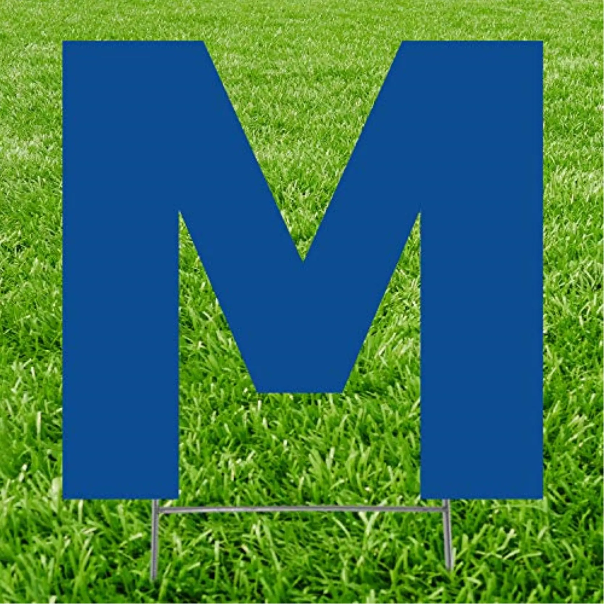 Advanced Graphics 3293 1-Sided Corrugated Metal-Plastic Letter M Yard Sign, 20"x15" Blue Weather-Resistant Outdoors Yard Display for Home Decor & Business Signage