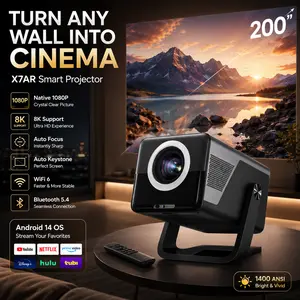 X7AR Smart Projector, Auto Focus & Auto Keystone, Native 1080P Big Screen Home Cinema | 8K/4Ksupport