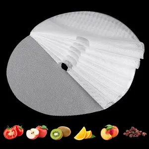 (8 Pack) round Silicone Dehydrator Sheets, Dostk Premium Non Stick Silicone Mesh for Fruit Dehydrator, Dehydrator Tray Liner Reusable (Round 13" Diameter) DOSTK