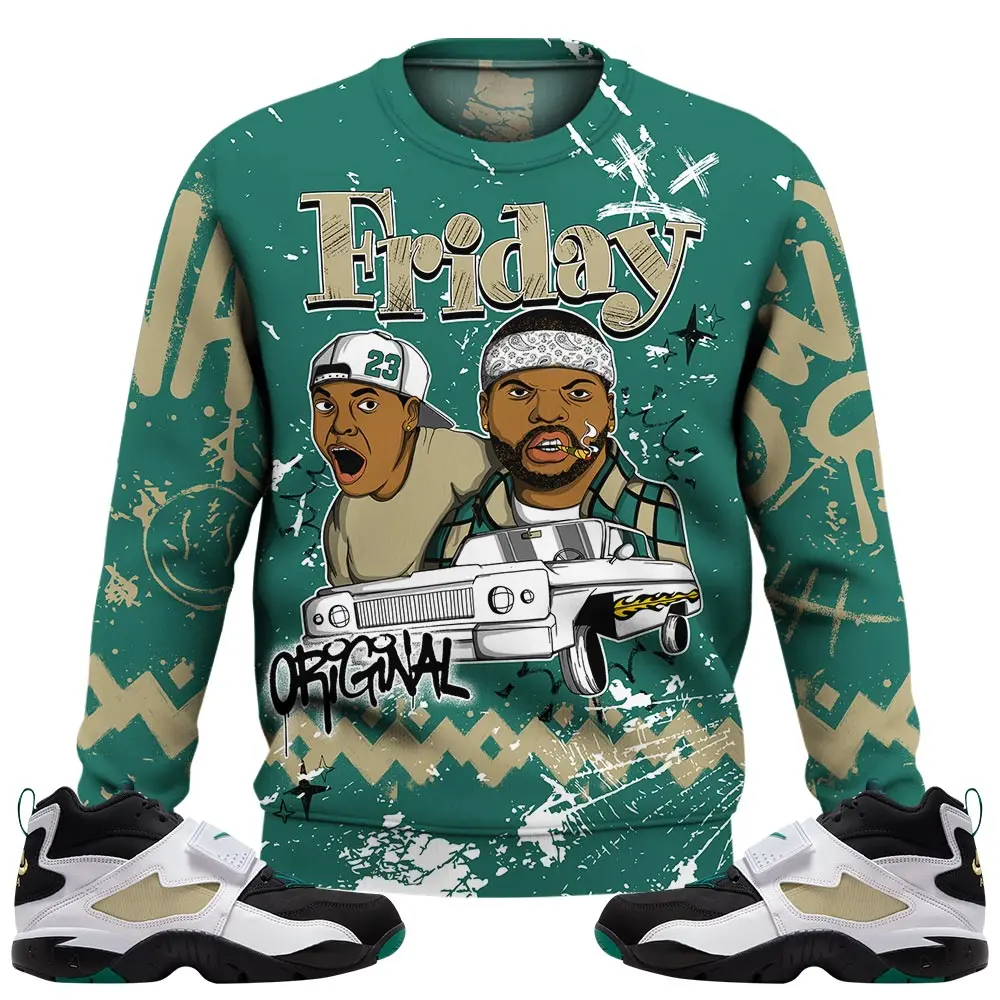 Diamond Turf Emerald Sweatshirt, Diamond Turf Green Sweater, Meme Friday Outfits Streetwear Sneaker Matching Shirts Fabric Fleece Hoodie Menswear