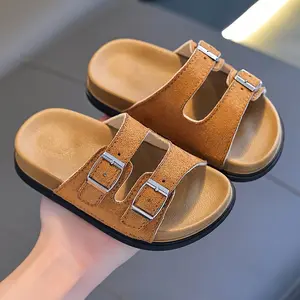 Kids Thick Sole Half Slide Slippers, Summer Casual Indoor Outdoor Lazy Slides