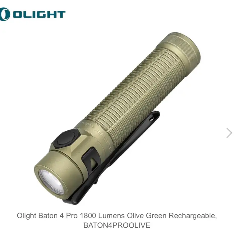 Olight Baton 4 Pro 1800 Lumens Olive Green Rechargeable, BATON4PROOLIVE