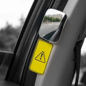 2Pcs New Adjustable Rearview Mirror Car Blind Spot Black Rear View Mirror Wide Angle HD Glass Convex Mirror For Back Passenger