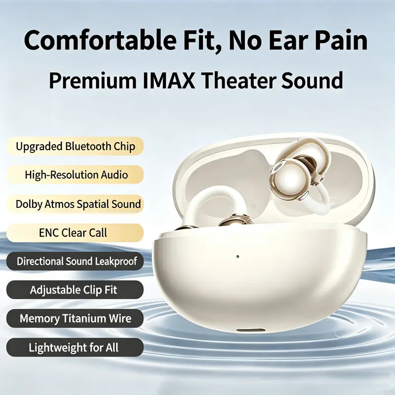 Finally Earbuds That Don't Hurt  Clip-On Open Ear | IMAX Sound | All Day Comfort | No Ear Canal Pressure