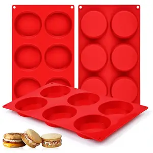 Muffin Top Pan, Silicone Egg Molds for Breakfast Sandwiches 3 Inch Round Silicone Egg Pan for Baking English muffins, Whoopie Pies, Corn Bread, Egg bites, Tarts 3 Pack