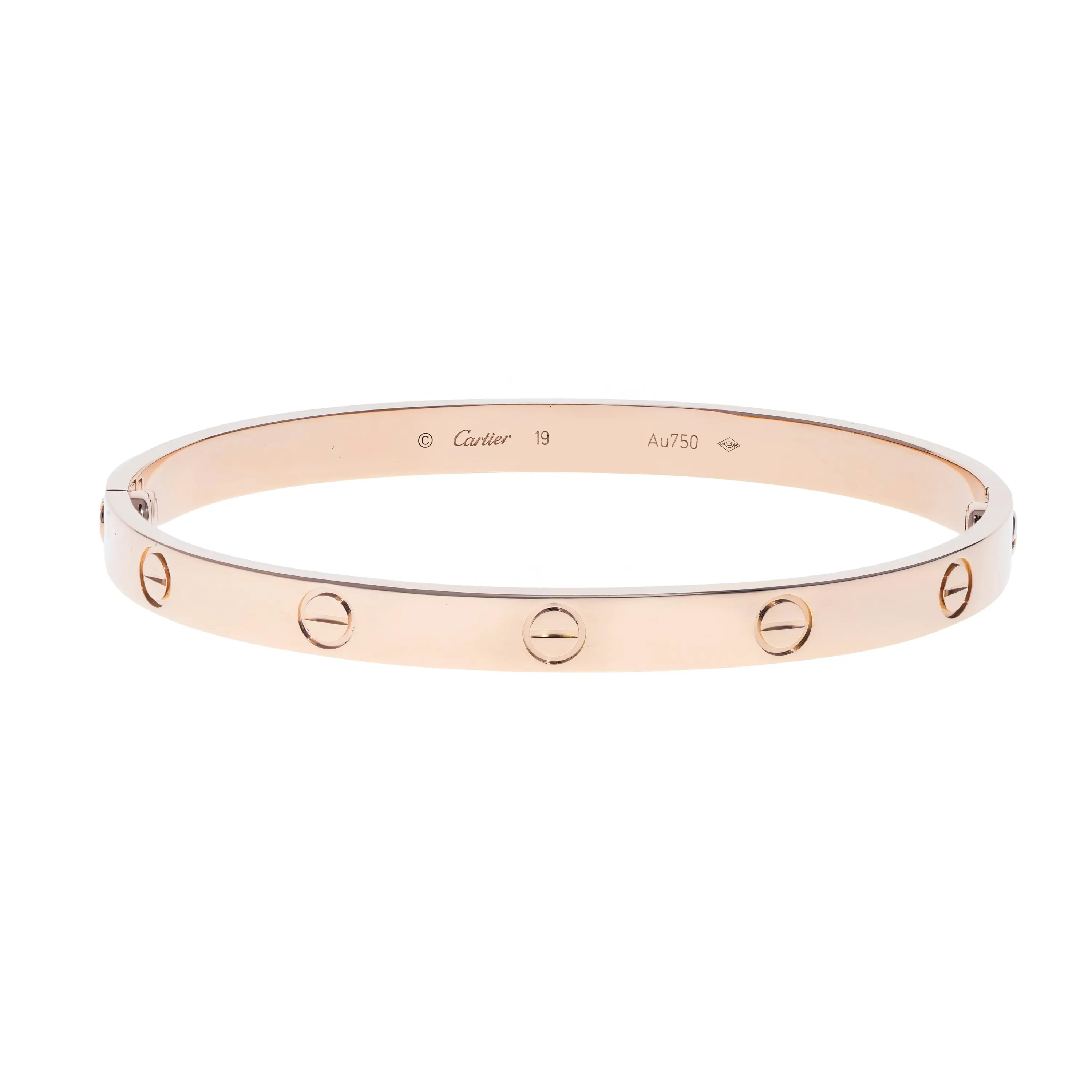 Pre-owned Cartier Love Bangle Bracelet Size 19