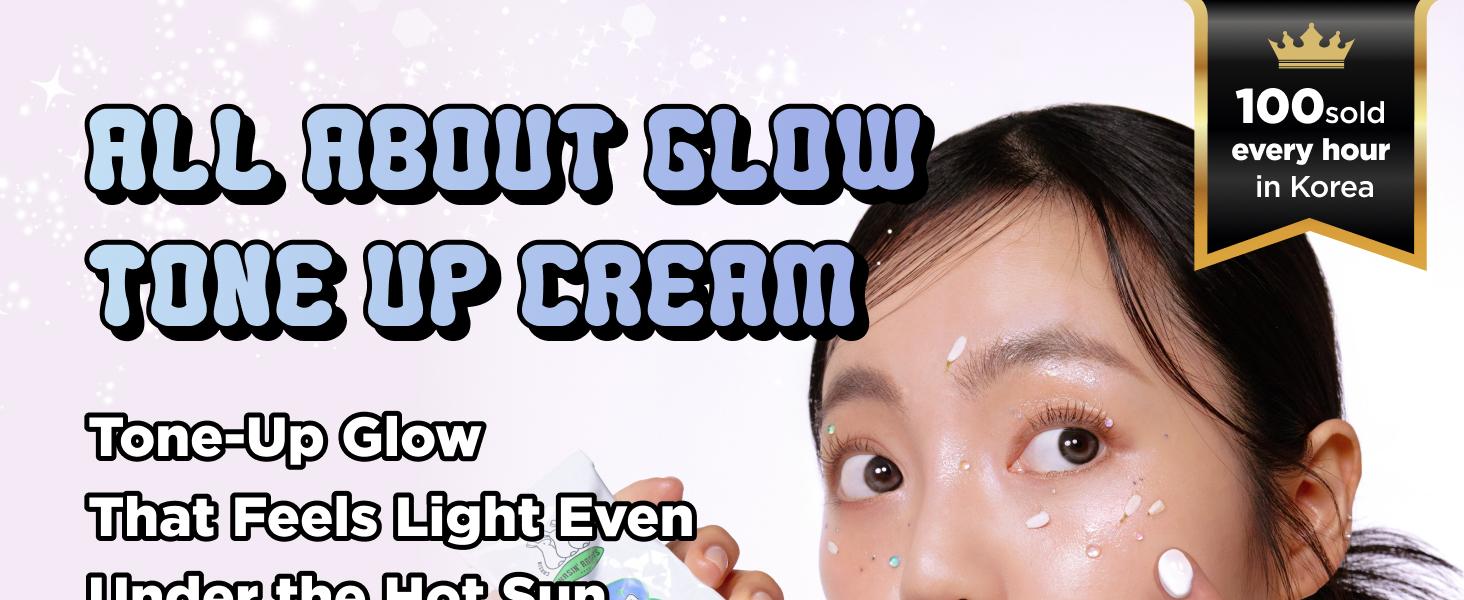 CHASIN' RABBITS All About Glow Tone-up Cream 1.69 fl. Oz, Natural Makeup Base, No Makeup Natural Look, Glow Skin, Long-Lasting Hydrating, Soft Texture, Vegan, Face & Body, K Beauty