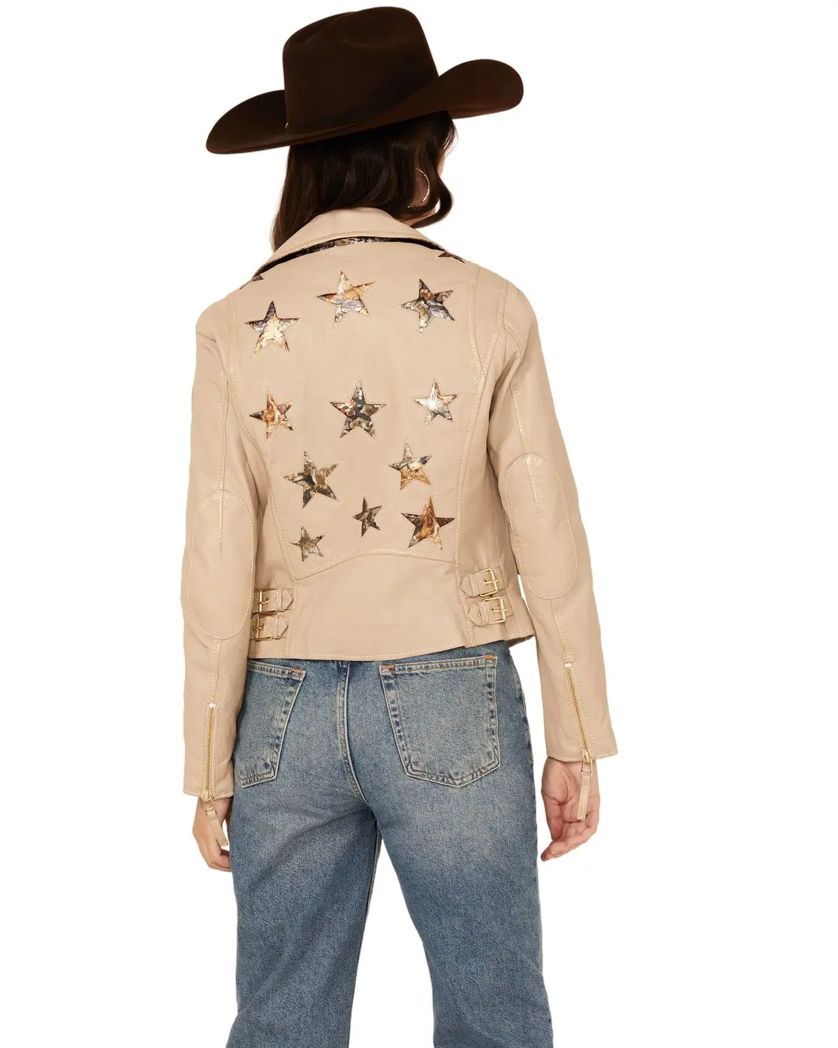 Mauritius Leather Women's Women'S Christy Scatter Star Jacket - Christy3rf-Marble
