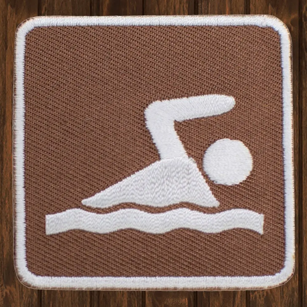 Swimming Embroidered Patch — Iron On