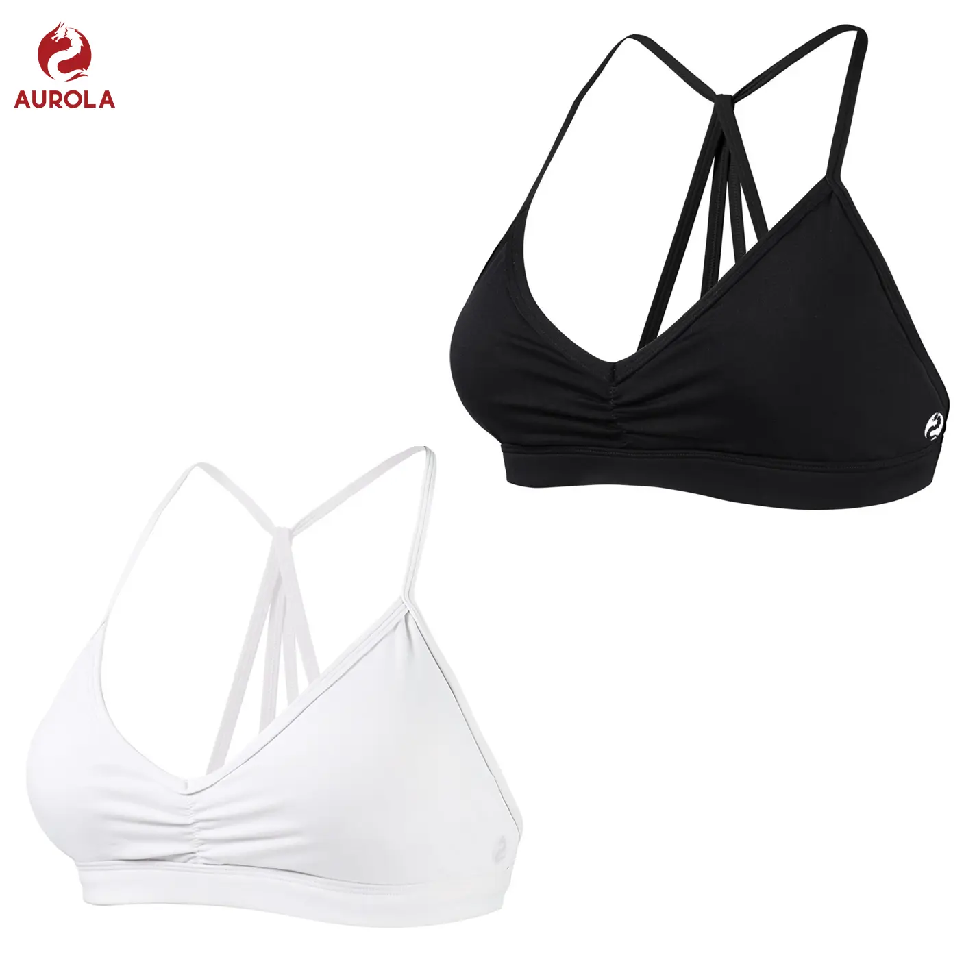 AUROLA Mercury Workout Sports Bras for Women 2 Pack Athletic Removable Padded Backless Strappy Minimal Crop Tops tiktokshopbacktoschool