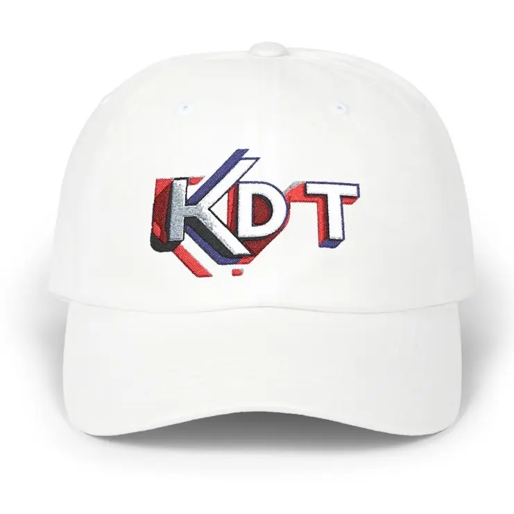 KDT White Caps and Clothing Wear with Colorful Logo Design