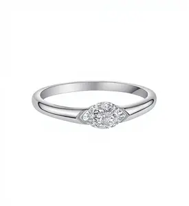 Marquise Cut 0.4ct Center Engagement Ring | Lab-Grown Diamond | 18K White Gold Ring