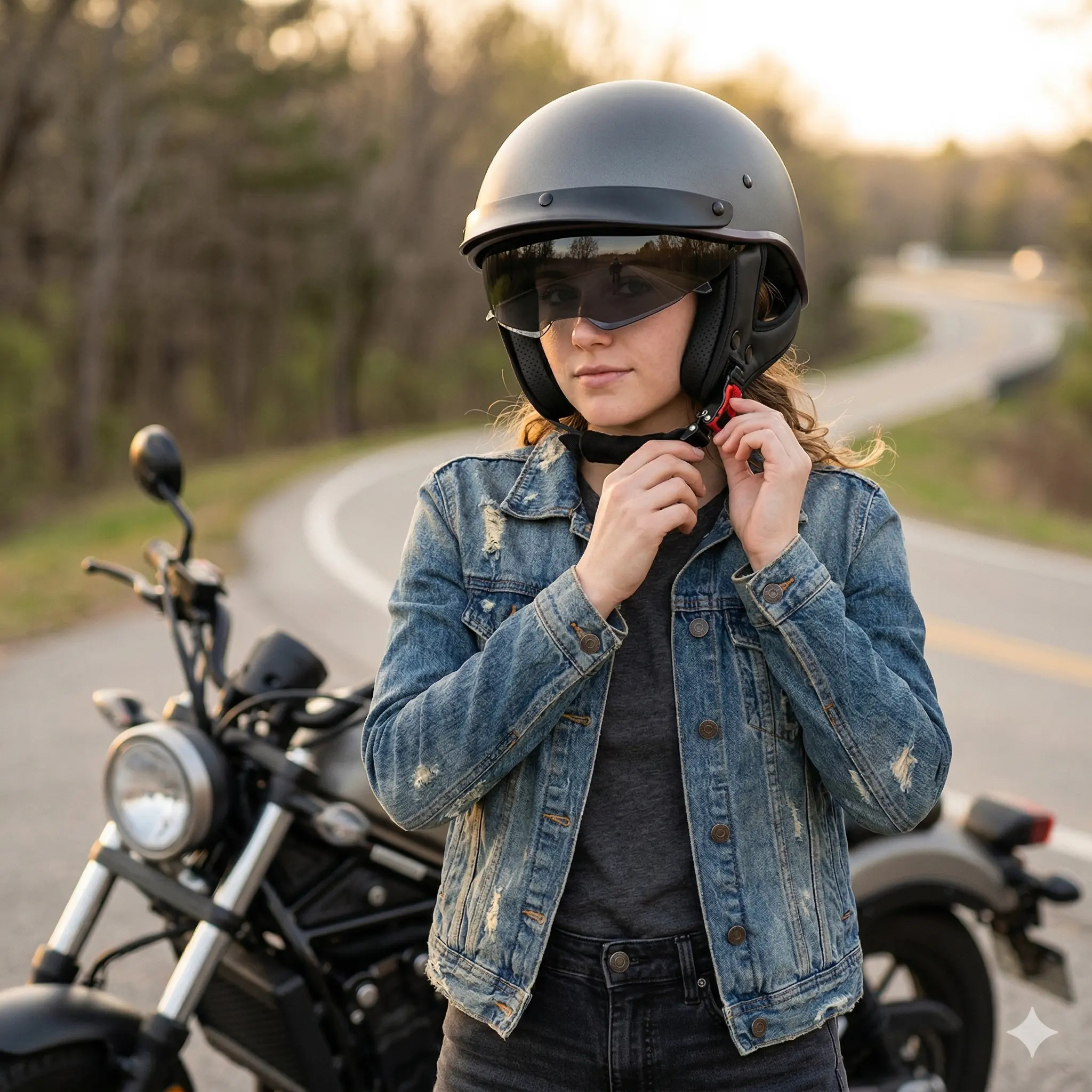 QUICKOOL DOT Approved Hard-Shelled Halffacehelmet - Equipped with Drop-Down  Visor, Low Profile Retro Open Face Design, Leather-Trim Look, Adjustable  Cruiser Half Helmet for Scooters, Equipped With Visor - TikTok Shop