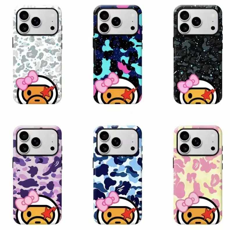 Sweet Edgy Camo All-Over Print 2-In-1 Shockproof Full Wrap phone case, Sublimation No Peel No Fade Girly Style for iphone 17/16/15/14/13/12/11 pro max/pro/plus, 17 air, 8/7 plus, XS Max/X/XS/XR phone case