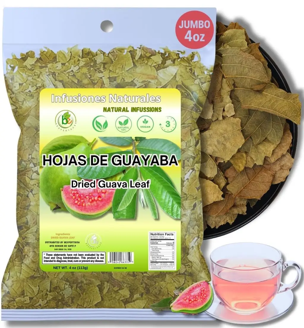 VIRAL Hojas de Guayaba Té (Whole Dried Guava Leaf Tea) - 4oz (113g) | Crafted by Nature | Wildcrafted | 100% Natural Loose Leaf Tea | Non-GMO | Caffei