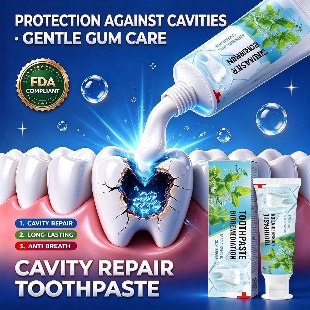 FDA-Approved 3-Way Natural Plant Gentle Natural Plant-Based Cavity Protection Toothpaste, Alcohol-Free Gentle Formula, Enamel Care & Plaque Control,Daily Oral Care for Adults prevents bad bacteria 3-year shelf life  sensitivity toothache