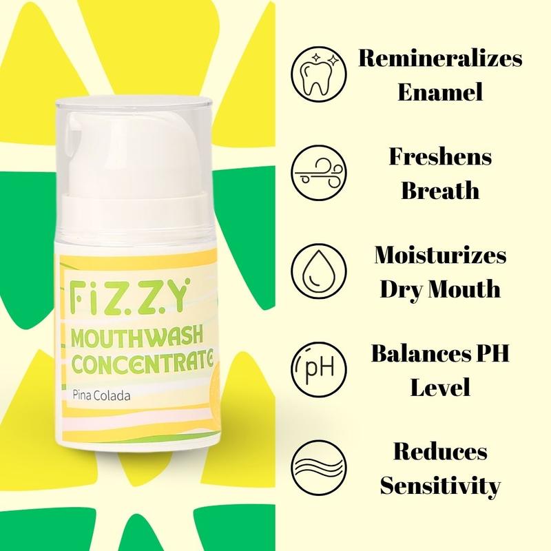 Fizzy Mouthwash & Tongue Scraper Set – Alcohol-Free, Travel-Size, 70+ Uses, pH Balanced, Vegan & Gentle Formula