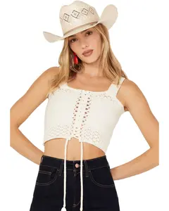 Shyanne Women's Tie-Front Sweater Tank - Swsu23sw47-Wht