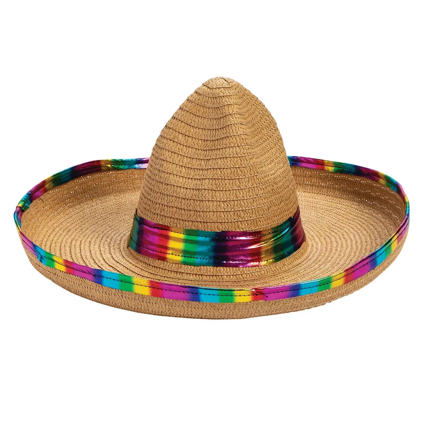 Foil Metallic Rainbow Sombreros - 12 Pc.