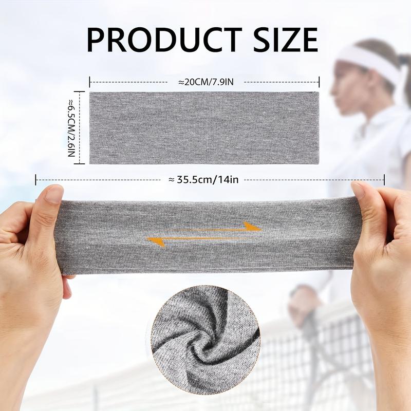 4 Pieces Minimalist Sporty Solid Color Hair Band, Elastic Wide Headbands - Solid Color Headscarf Style, Elastic Yoga And Exercise Straps, Summer 2024 Hair Accessories for Women & Men, Yoga Headbands | Casual Headwear | Elastic Fabric