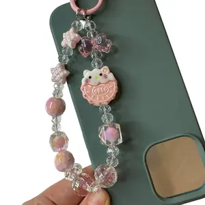 Super cute characters beaded phone/key/bag charm(phone case tap included)3 options