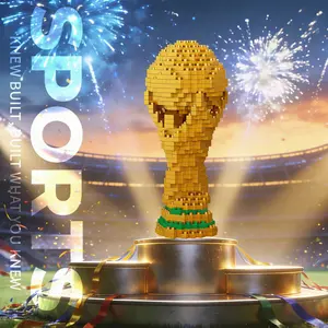 World Cup Hercules Cup Micro Particle Building Blocks Adult High Difficulty Assembly Model Creative Ornament Fan Collection Ornament is a perfect puzzle assembly toy gift that can test patience