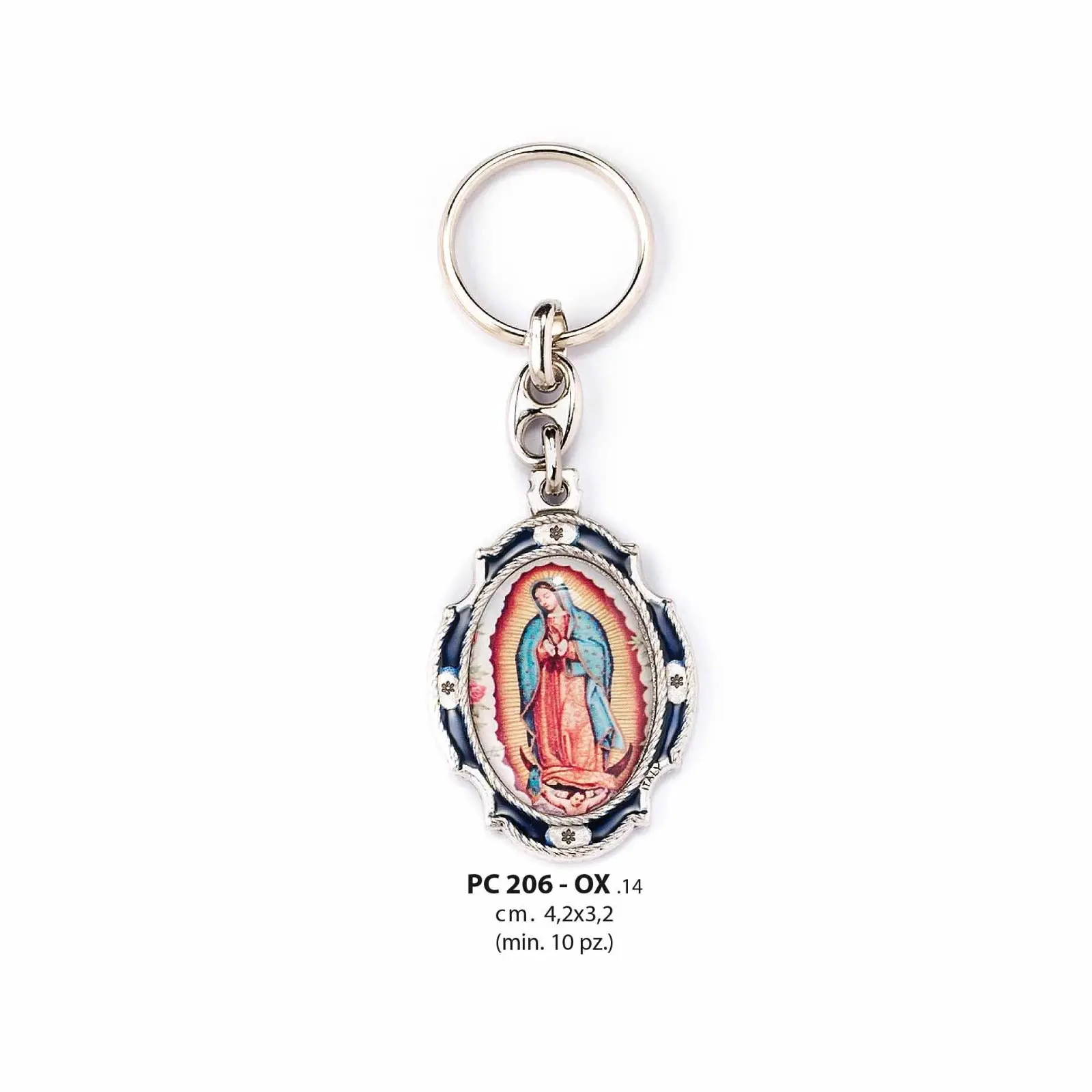 Metal Keychain with the Image of Our Lady of Guadalupe