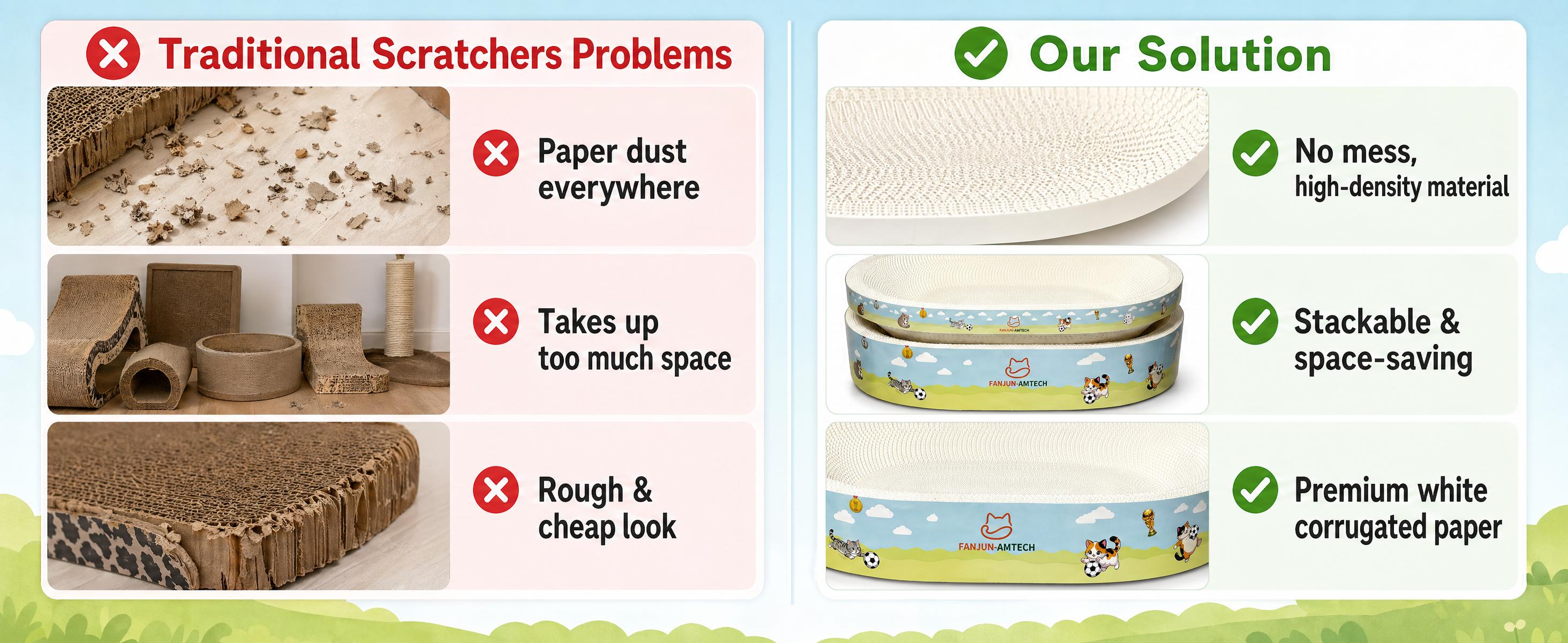 Heavy Duty Cat Scratcher Lounge, 3-in-1 Stackable Large Cat Scratching Bed, Premium High-Density Durable Corrugated Paper, Safe & Long-Lasting Cat Furniture Set cool cat stuff cat stuff for indoor tiktokshopsummersale
